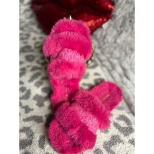 KORS Michael kors faux fur sandals/slippers slides sz 10